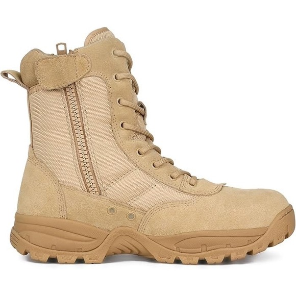 Jacata H20514 Mens Tactical Military Work Boots Sand Tan Suede Side Zip Sz 10.5 - Picture 3 of 14